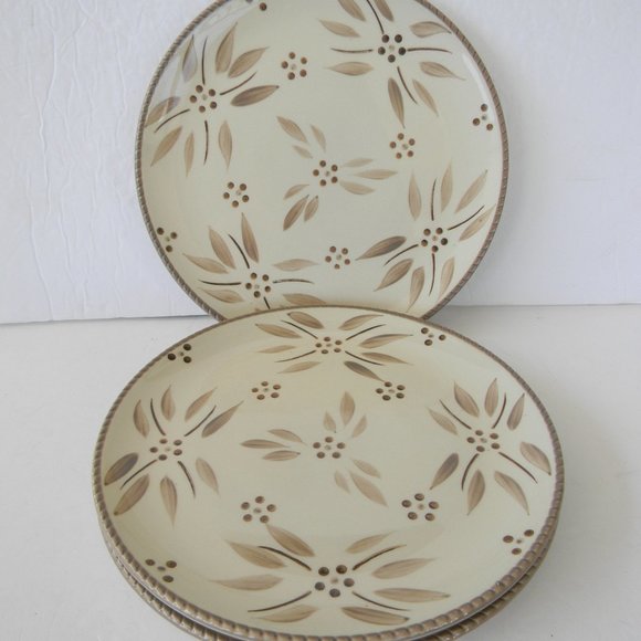 Temp-Tations Other - NEW TEMP-TATIONS OLD WORLD TAUPE 3 PIECE/SET SALAD PLATES 8"ROUND